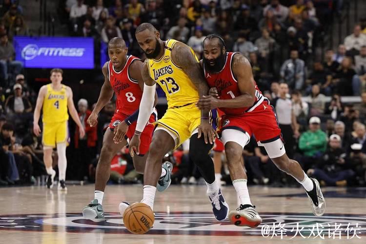 哈登里程碑詹姆斯25+11 快船轻取湖人4连胜